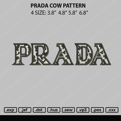Prada Cow Pattern Embroidery File 4 size