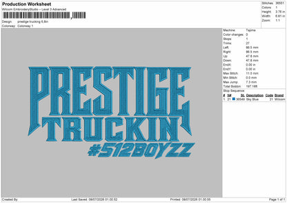 Prestigetext Embroidery Machine Design 2 Files