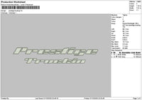 Truckingtext Embroidery File 6 sizes