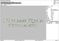 Truckingtext Embroidery File 6 sizes