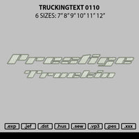 Truckingtext Embroidery File 6 sizes