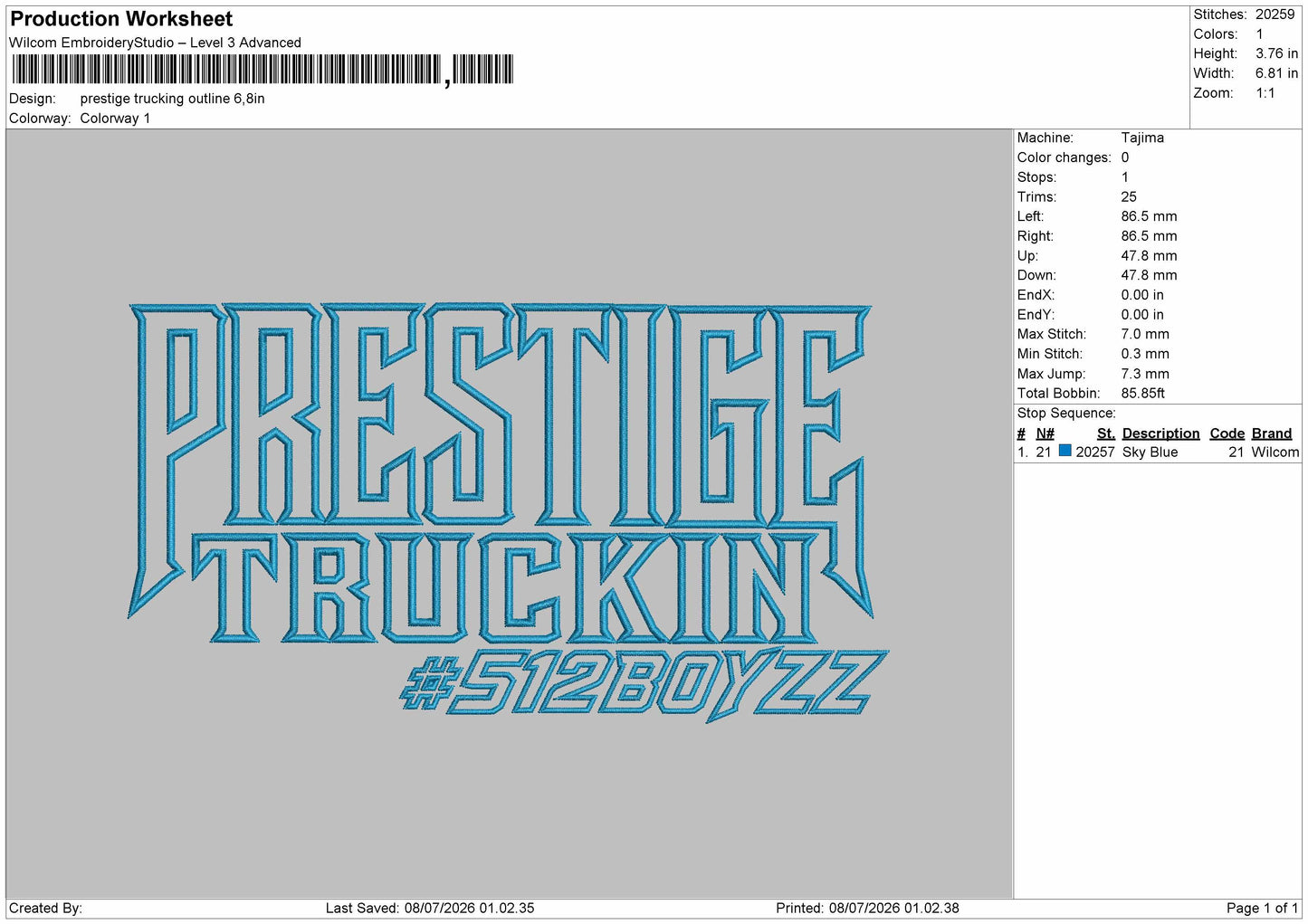 Prestigetext Embroidery Machine Design 2 Files