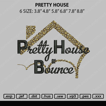 Pretty House Embroidery File 6 sizes