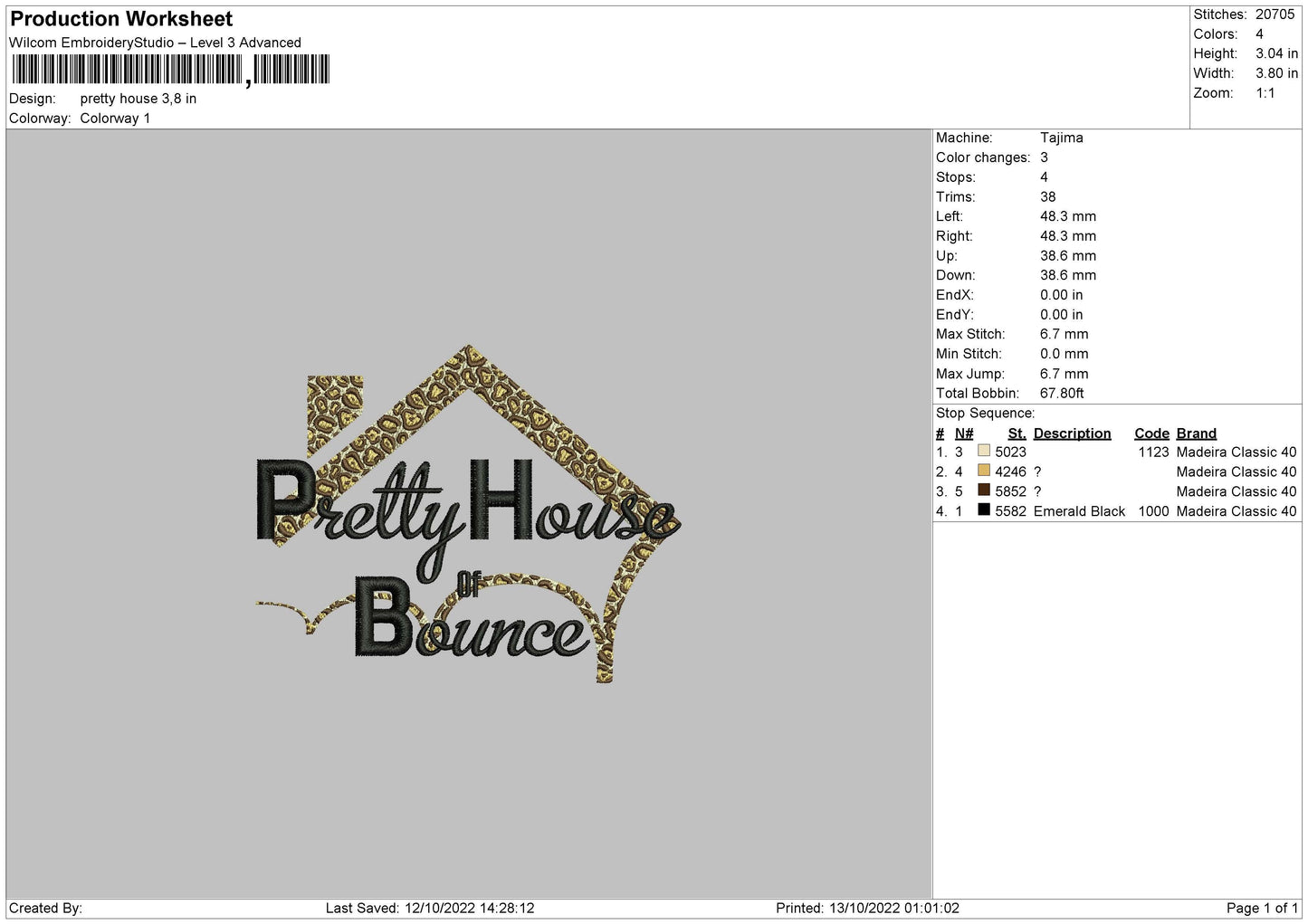 Pretty House Embroidery File 6 sizes