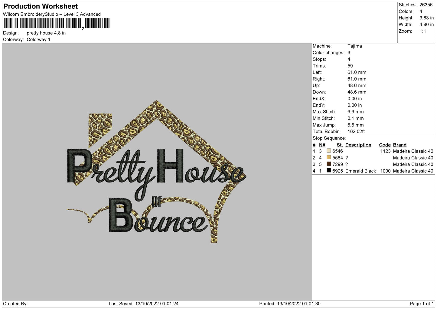 Pretty House Embroidery File 6 sizes