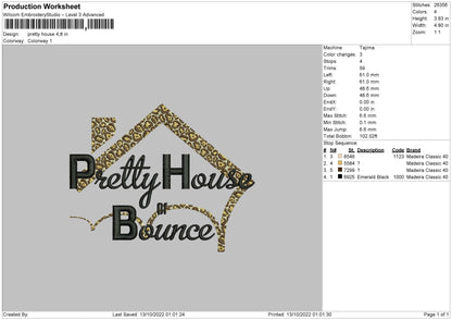 Pretty House Embroidery File 6 sizes