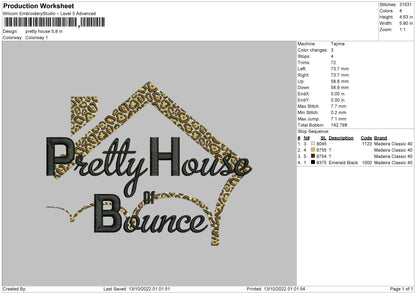 Pretty House Embroidery File 6 sizes
