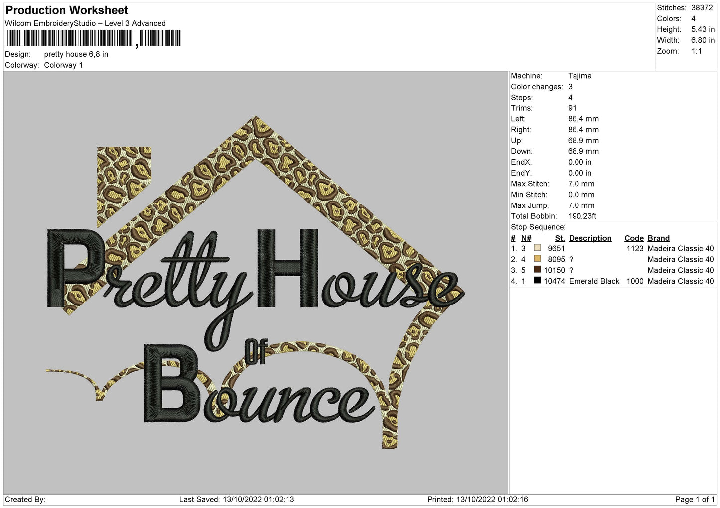 Pretty House Embroidery File 6 sizes