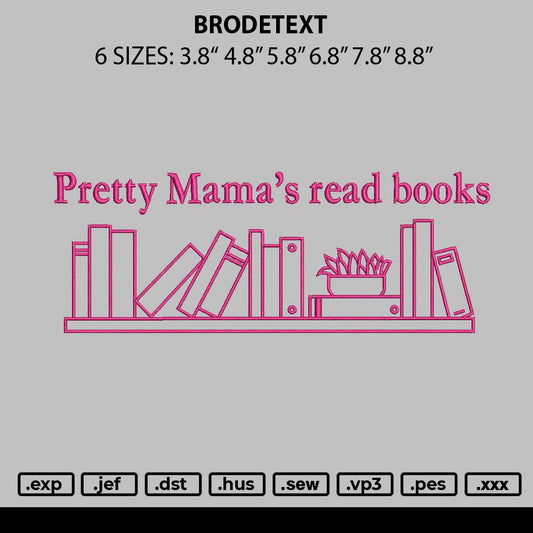 Prettymama Text Embroidery File 6 sizes
