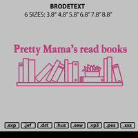 Prettymama Text Embroidery File 6 sizes