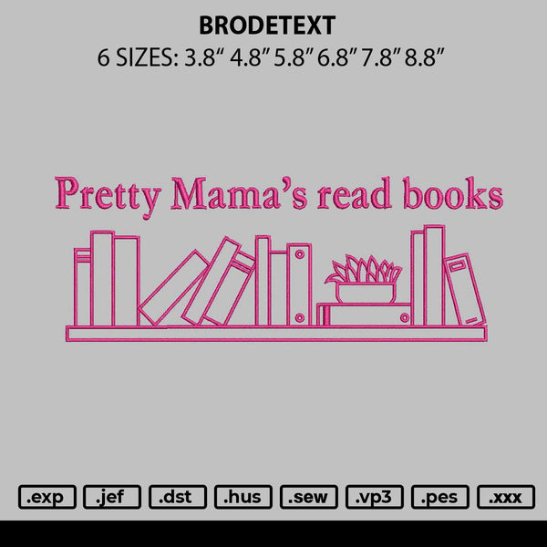 Prettymama Text Embroidery File 6 sizes