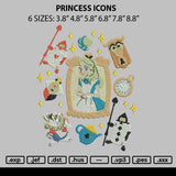 Princess Icons Embroidery File 6 sizes