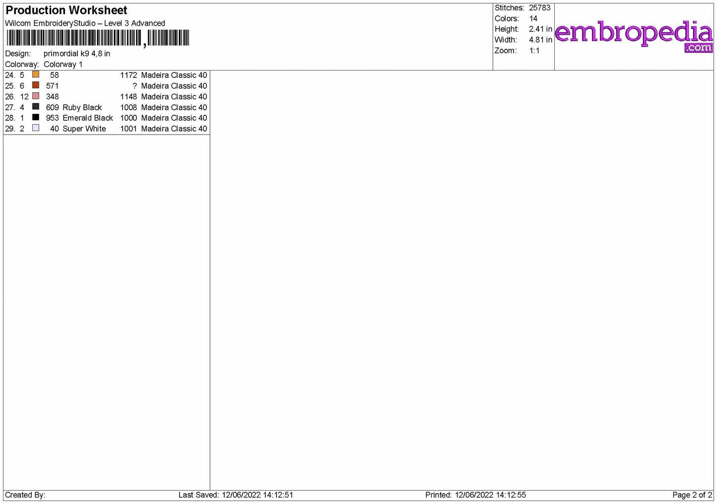 Primordial K9 Embroidery File 4 size