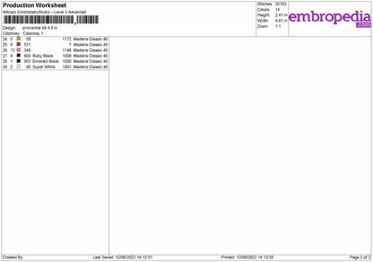 Primordial K9 Embroidery File 4 size