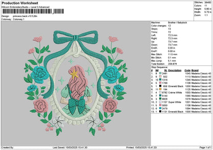 Princessflowers v10 Embroidery File 6 sizes