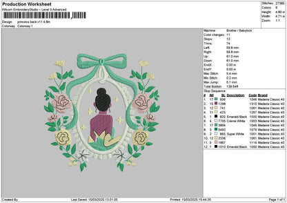 Princessflowers v11 Embroidery File 6 sizes