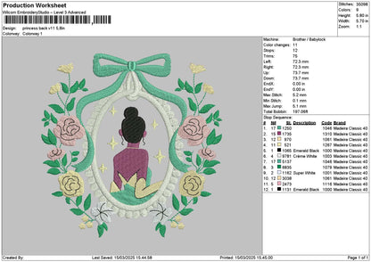 Princessflowers v11 Embroidery File 6 sizes