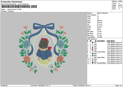 Princessflowers V12 Embroidery File 6 sizes