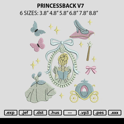 Princessback V7 Embroidery File 6 sizes