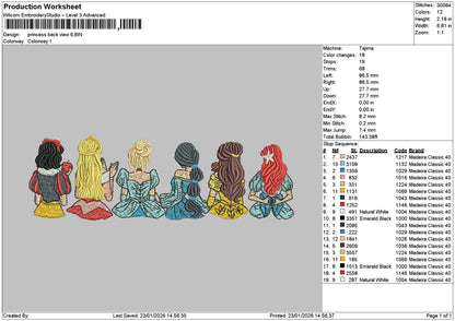 Princesstext2301 Embroidery File 6 sizes