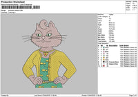 Cat 0704a Embroidery File 6 sizes