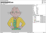Cat 0704a Embroidery File 6 sizes