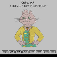 Cat 0704a Embroidery File 6 sizes
