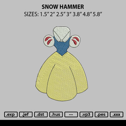 Dress Snow Embroidery File 6 sizes