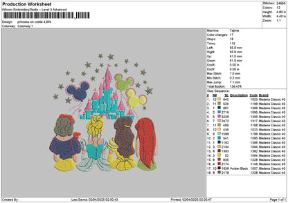 Princess 0204 Embroidery File 6 sizes
