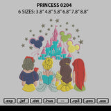 Princess 0204 Embroidery File 6 sizes