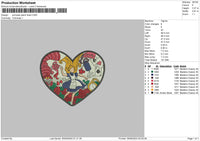 Heart Patch 0509 Embroidery File 6 sizes