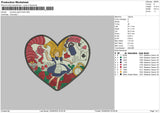 Heart Patch 0509 Embroidery File 6 sizes