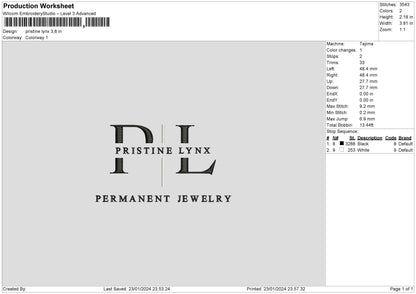 Pl Text Embroidery File 6 sizes