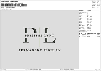 Pl Text Embroidery File 6 sizes