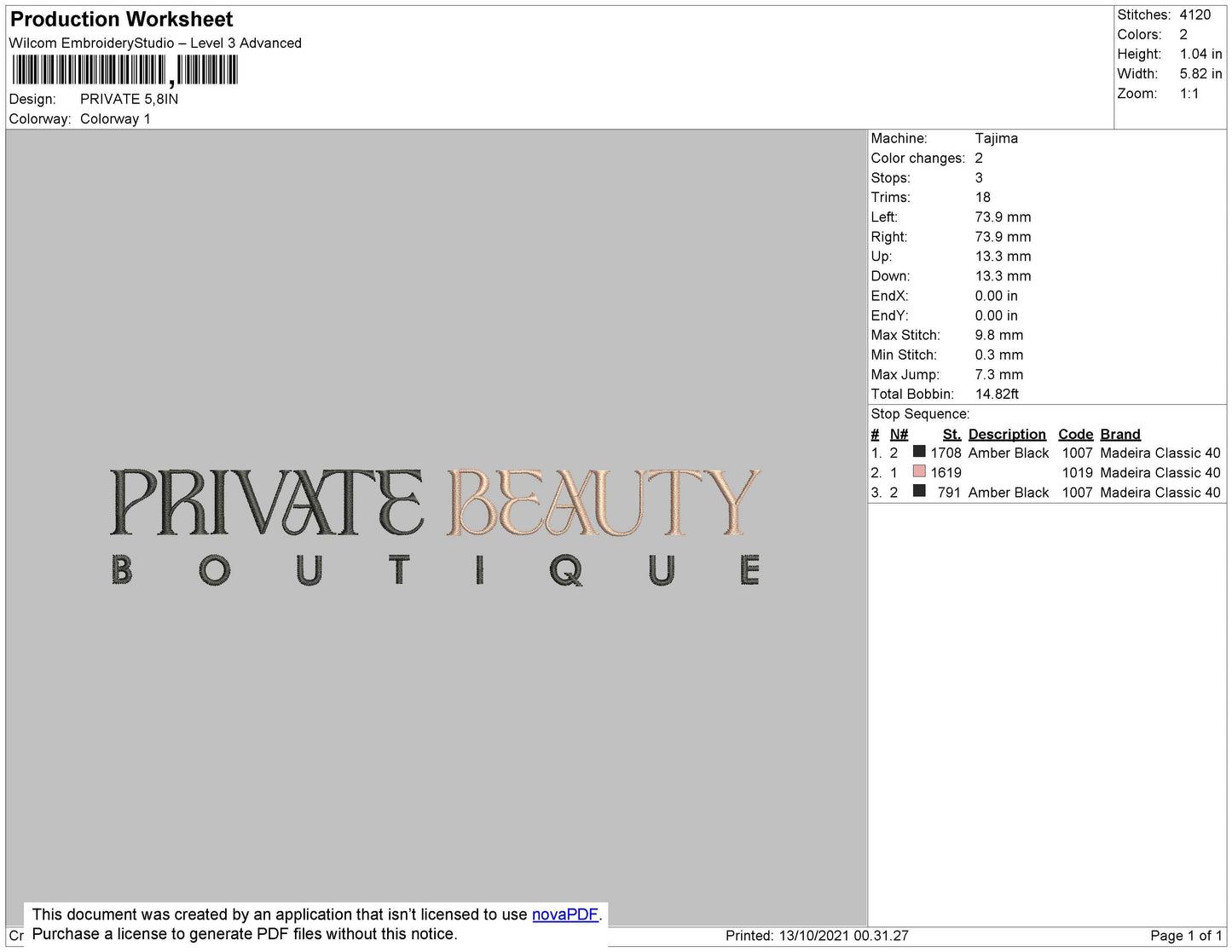 Private Beauty Embroidery File 4 size