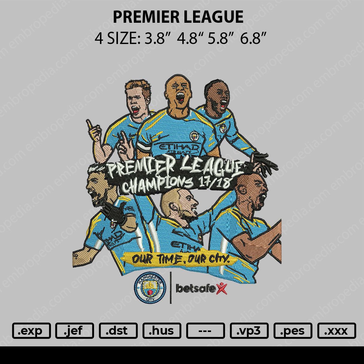Premier League Embroidery File 4 size
