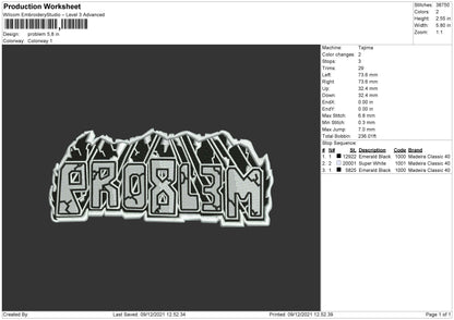 Problem Embroidery File 4 size