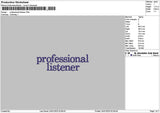 Listenertext 2401 Embroidery File 6 sizes