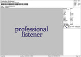 Listenertext 2401 Embroidery File 6 sizes
