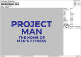 Projectmantext Embroidery File 6 sizes