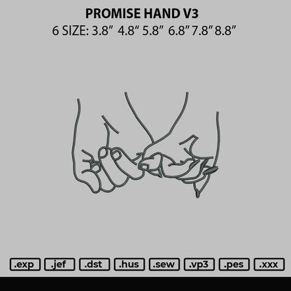 Promise Hand V3 Embroidery File 6 sizes