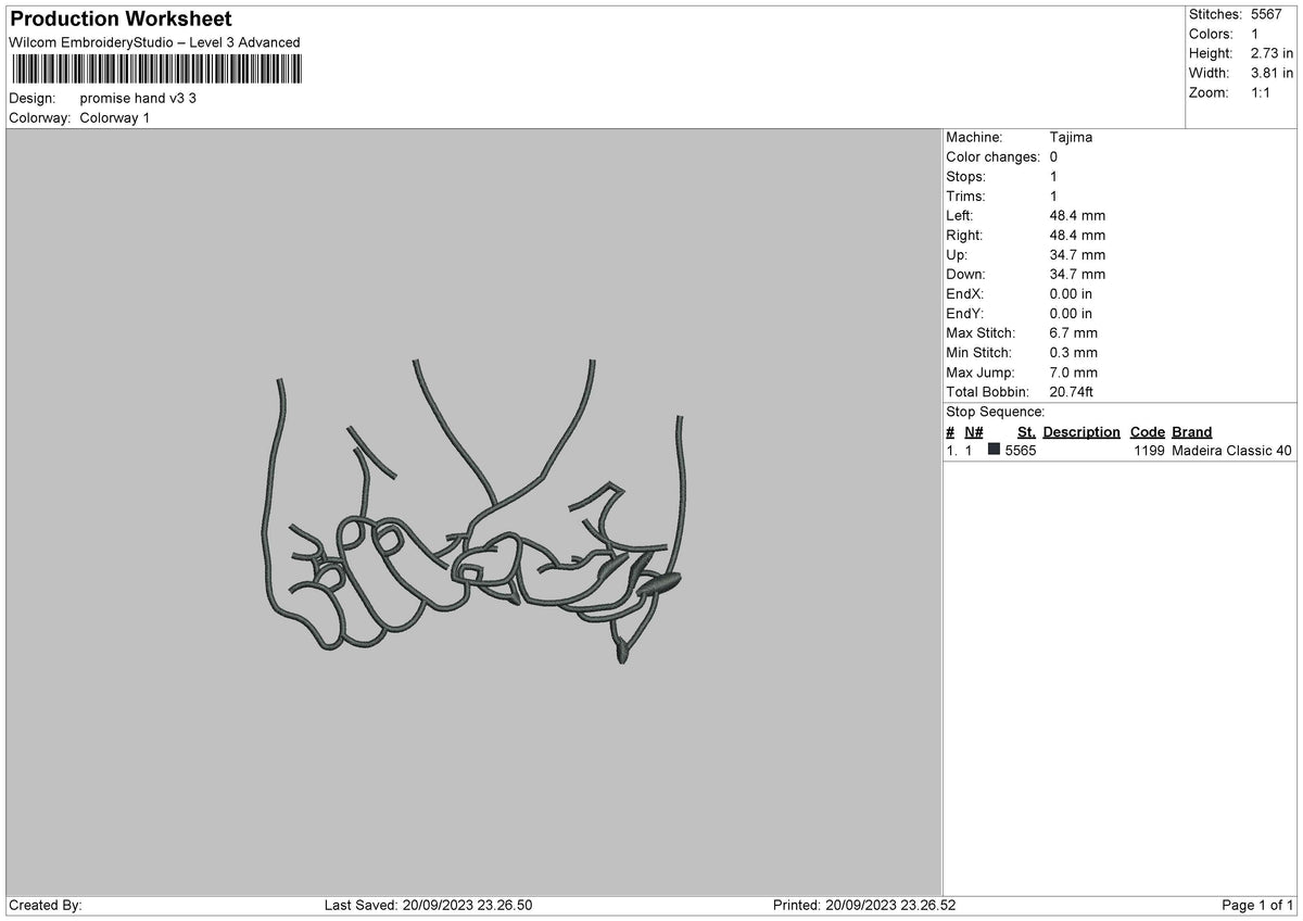 Promise Hand V3 Embroidery File 6 sizes – Master Digitizer