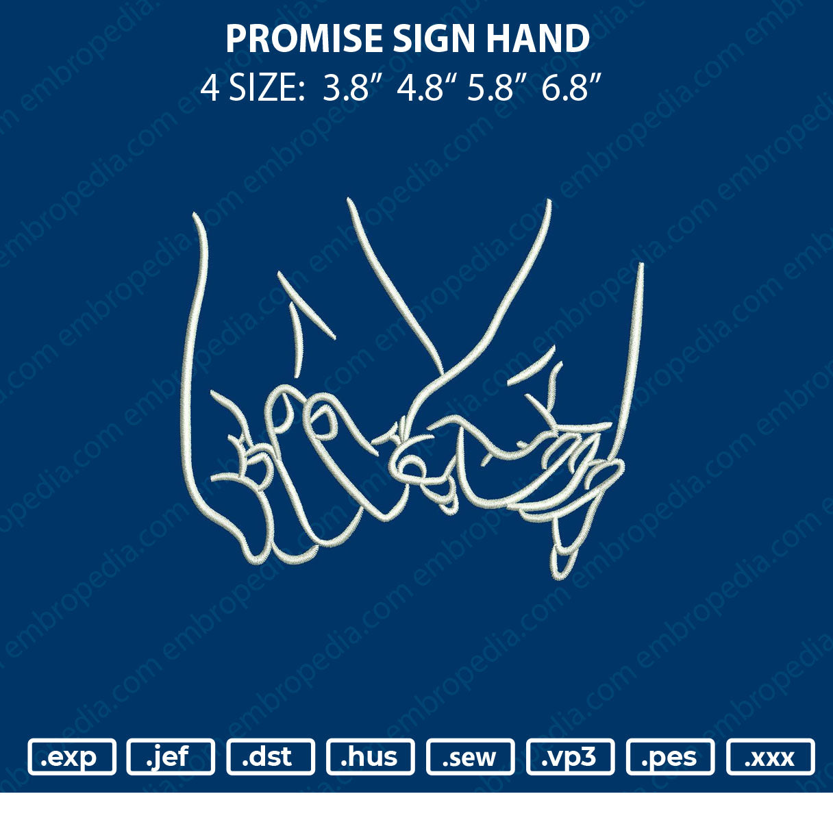 Promise Sign Hand Embroidery File 4 size
