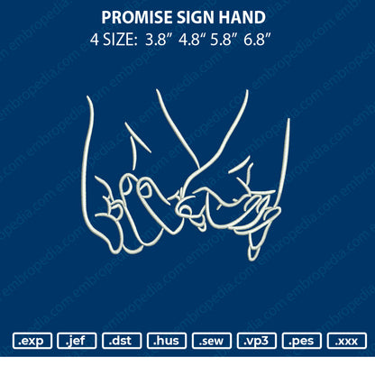 Promise Sign Hand Embroidery File 4 size