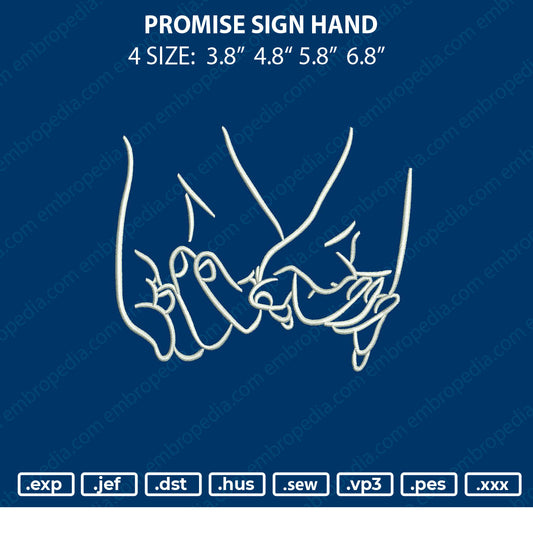 Promise Sign Hand Embroidery File 4 size