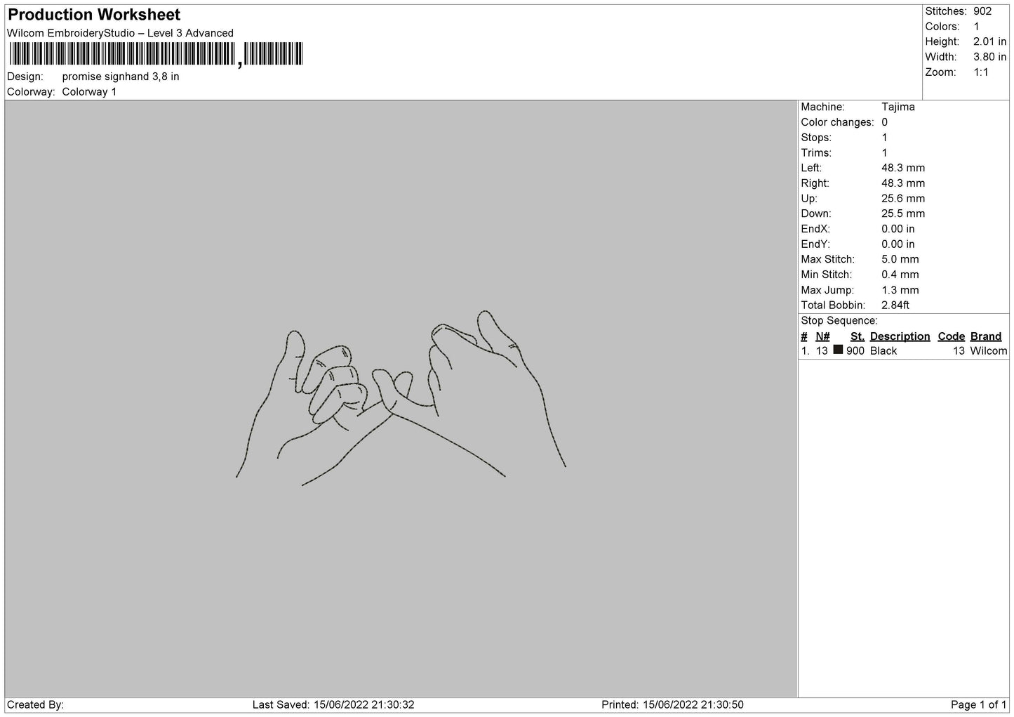 Promise Signhand Embroidery File 5 size