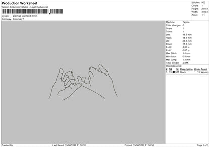 Promise Signhand Embroidery File 5 size
