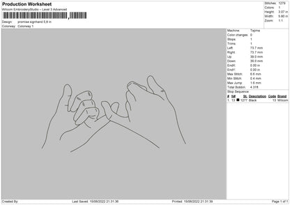 Promise Signhand Embroidery File 5 size