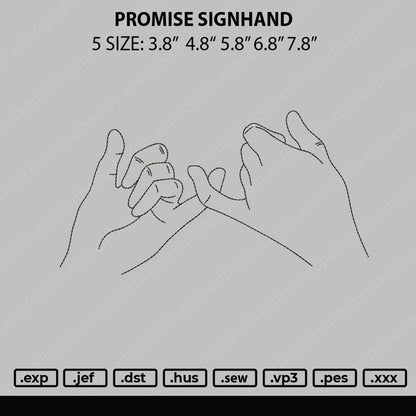 Promise Signhand Embroidery File 5 size