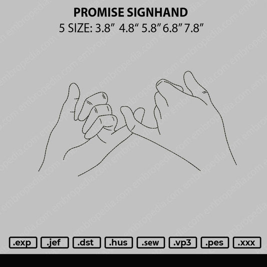 Promise Signhand Embroidery File 5 size